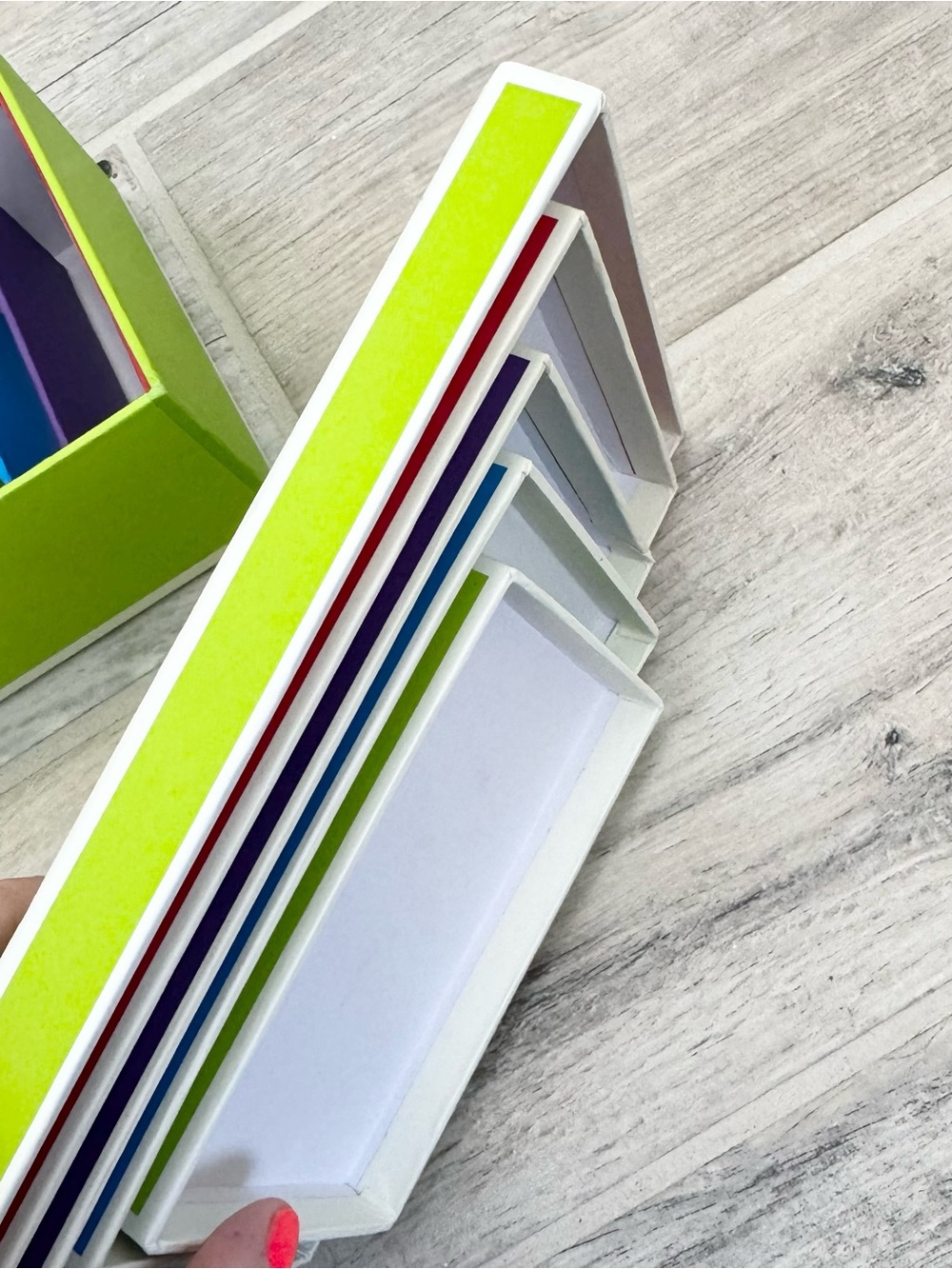 Vibrant Color Variety Nested Rectangular Boxes - Picture 6 of 7